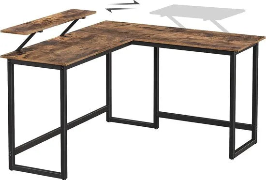 FurnStar hoekbureau - L bureau - 140x130x92.2cm - Bruin