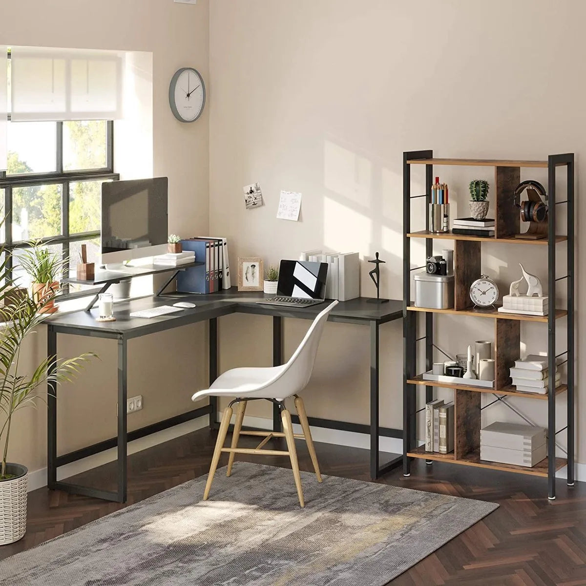 FurnStar hoekbureau - L bureau - 140x130x92.2cm - Zwart