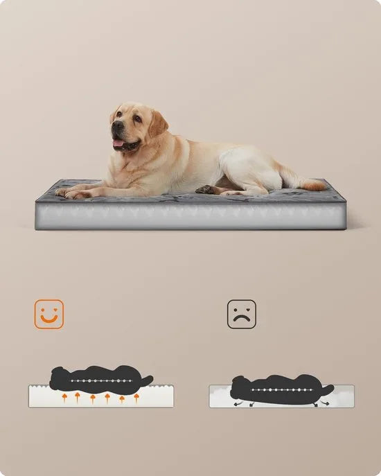 FurnStar - Hondenbed - Hondenkussen - Wasbaar - Hondenmat - Afneembaar - Waterdicht - 120 x 74 x 10 cm - XXL - Voor Grote Honden - Duifgrijs