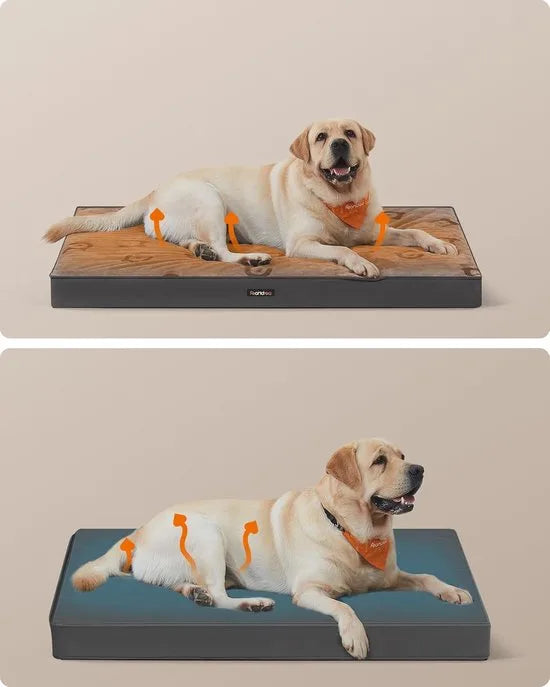 FurnStar - Hondenbed - Hondenkussen - Wasbaar - Hondenmat - Afneembaar - Waterdicht - 120 x 74 x 10 cm - XXL - Voor Grote Honden - Duifgrijs