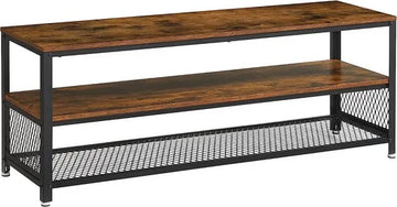 FurnStar - Industriële TV-Meubel - Langwerpig TV-Meubel - Console - Salontafel met Metalen Frame - Houtnerf - Voor Woonkamer en Slaapkamer - Rustiek Bruin