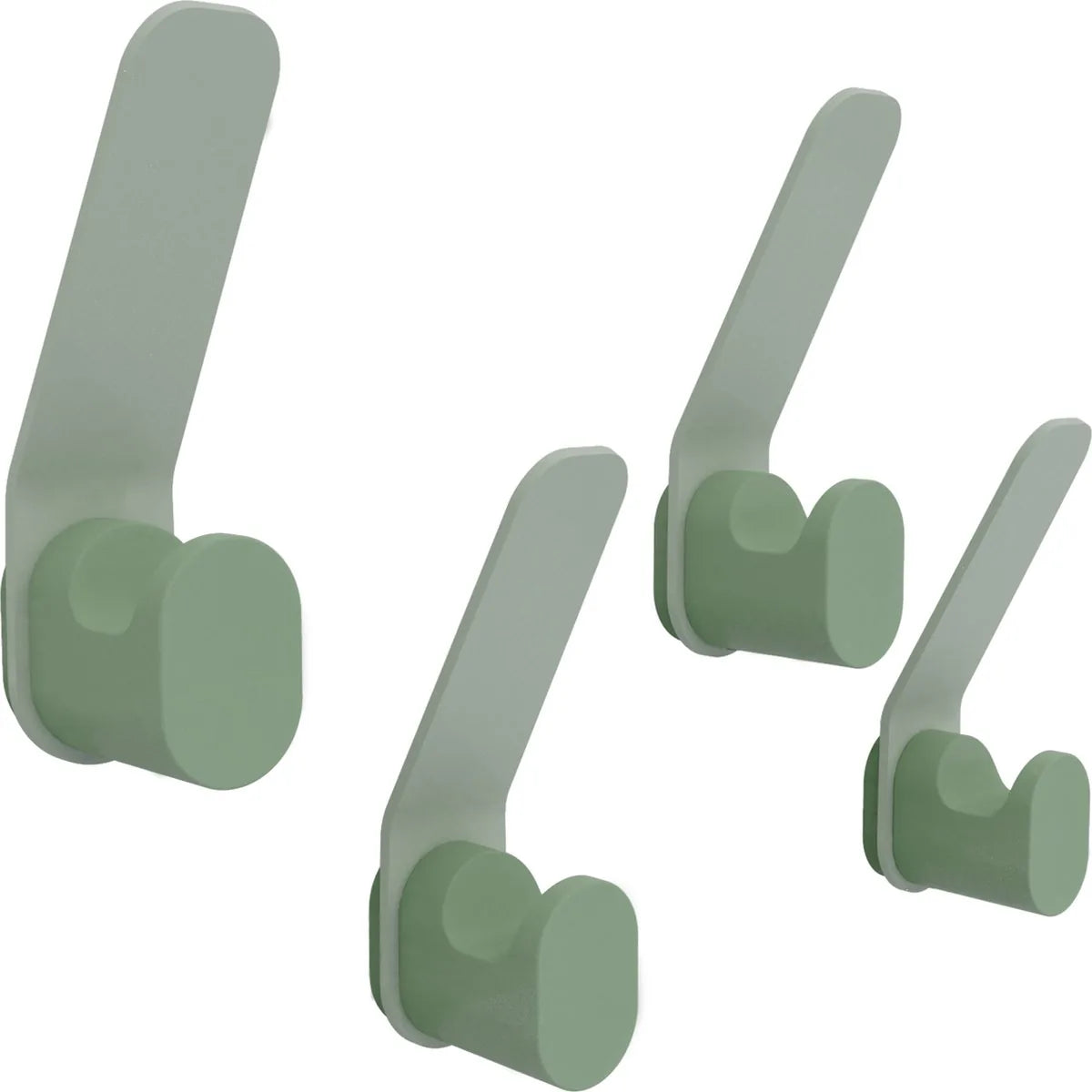 Furnstar - Kapstok haken - Ophanghaken - Handdoekhaakjes - Wandhaakjes - Roestvrij -Set van 4 stuks - Groen