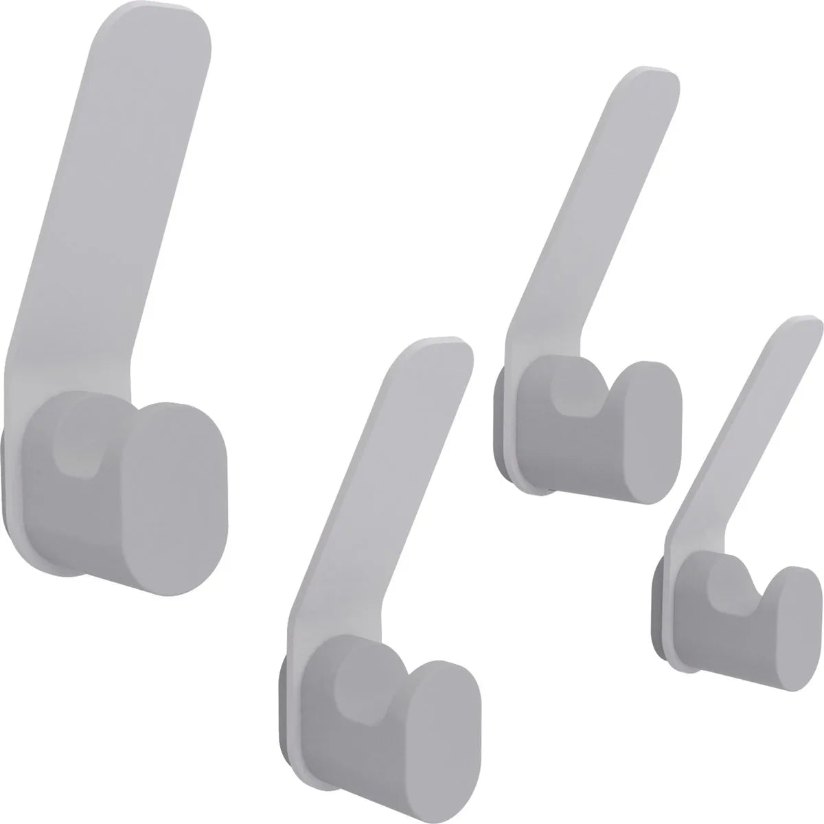 Furnstar - Kapstok haken - Ophanghaken - Handdoekhaakjes - Wandhaakjes - Roestvrij -Set van 4 stuks - Grijs
