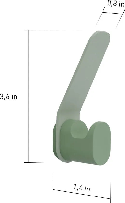 Furnstar - Kapstok haken - Ophanghaken - Handdoekhaakjes - Wandhaakjes - Roestvrij -Set van 4 stuks - Groen