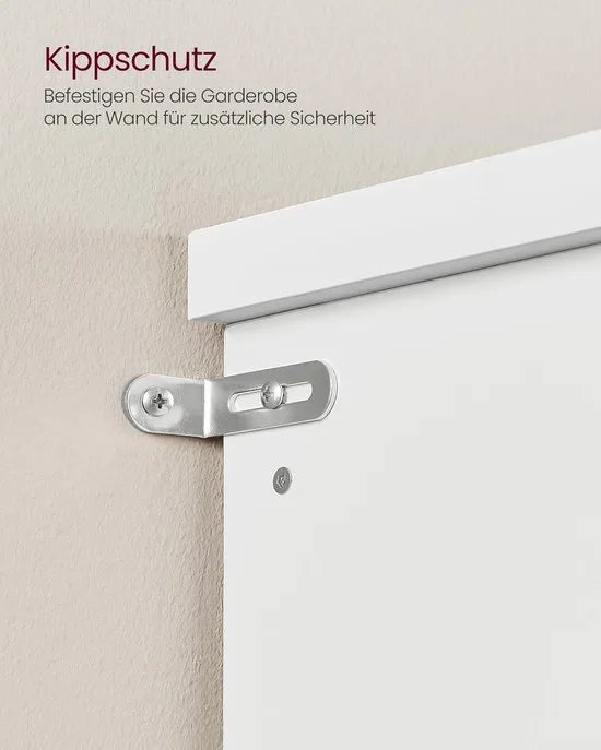 FurnStar - Kapstok met schoenenbank - garderobe - schoenenopslag - 5 drievoudige haken - vrijstaand - ruimtebesparend - voor entree - hal - verstelbare planken - wolkenwit