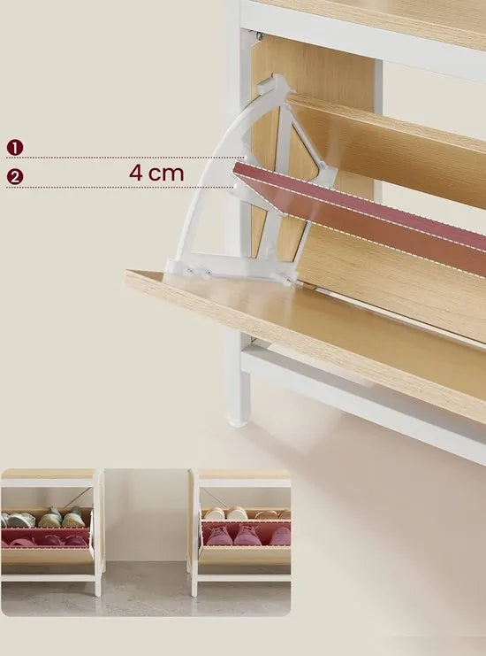 FurnStar - Kapstok met schoenenopberger - halboom met bank - 9 haken en bovenste plank - voor hal - slaapkamer - industriële stijl - rustiek bruin en zwart