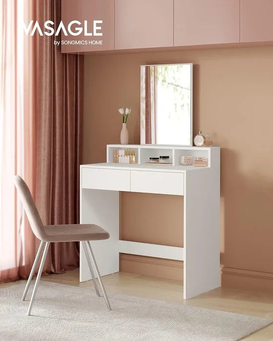 FurnStar kaptafel met spiegel - 80x40x140 cm - Wit