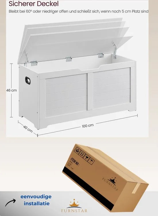 FurnStar - kast - Opbergkast - 100x40x46cm - Wit