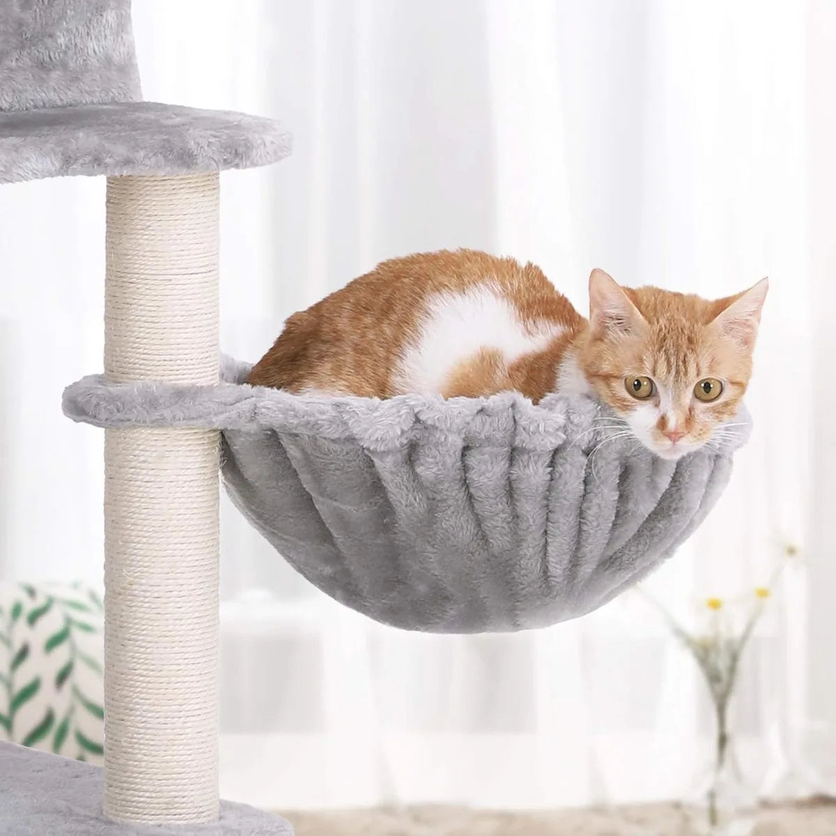 FurnStar - Kattenboom - Hoge Kattentoren - 2 Grotten - Grijs