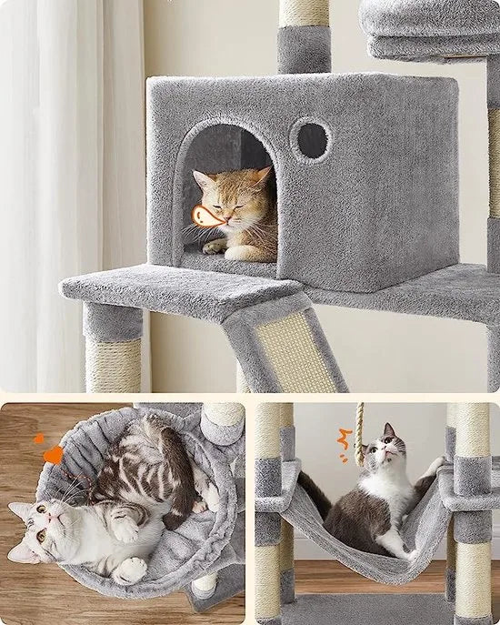 FurnStar - Kattenboom xxl - Krabpaal - Grijs - 60x50x206cm
