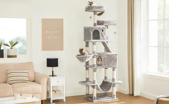 FurnStar - Kattenboom xxl - Krabpaal - Grijs - 60x50x206cm