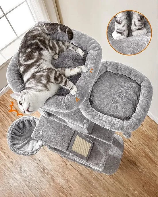 FurnStar - Kattenboom xxl - Krabpaal - Grijs - 60x50x206cm
