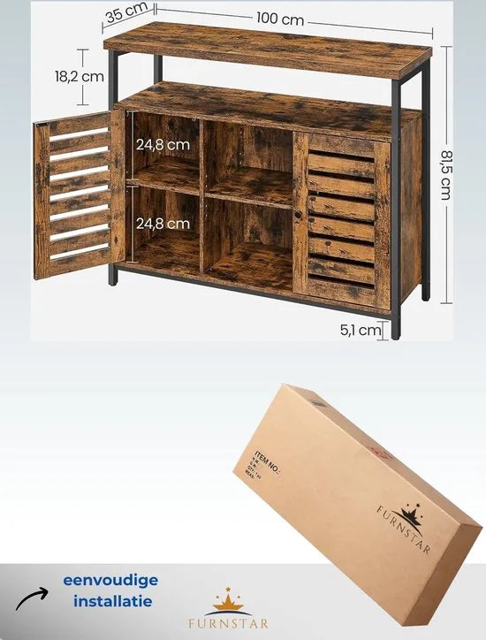 FurnStar - Keukenkast - Keukeneiland - 120x60x90cm - Bruin – 100×35×81.5cm