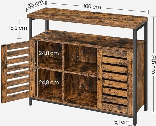 FurnStar - Keukenkast - Keukeneiland - 120x60x90cm - Bruin – 100×35×81.5cm