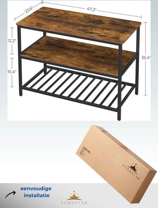 FurnStar - Keukenkast - Keukeneiland - 120x60x90cm - Bruin