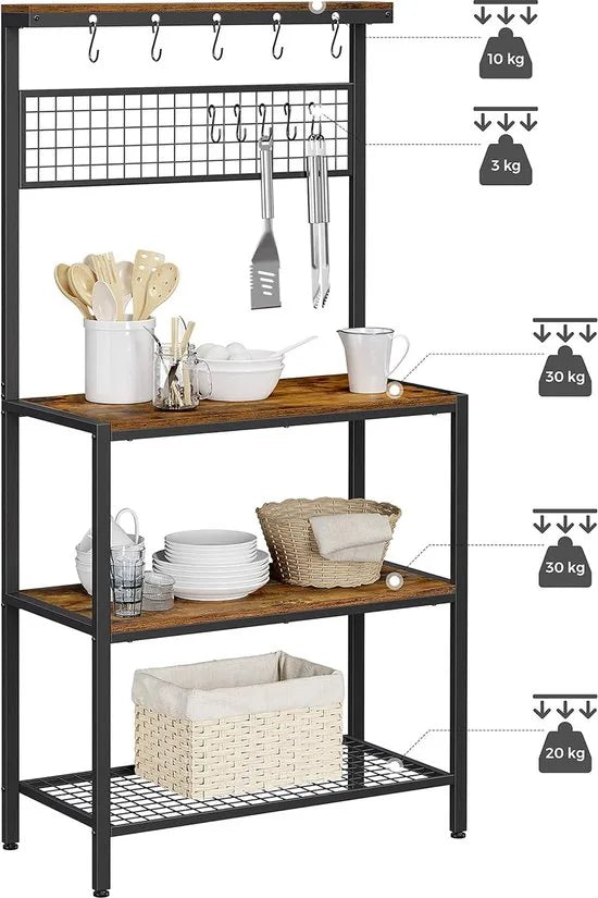 FurnStar - Keukenkast - Keukenrek - 80x40x170cm - Bruin