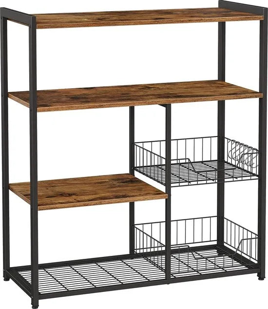 FurnStar - Keukenplank - Staande plank voor de keuken - 80x35x95cm - Bruin