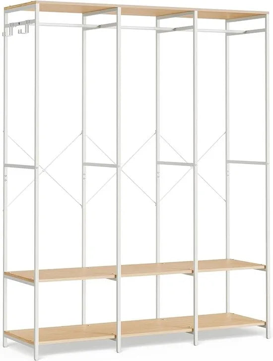 FurnStar - Kledinghangers - Kledingrek Metaal - Schoenenrek - Kledingkasten Slaapkamer - 40 x 141 x 180 cm - Natural Beige