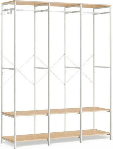 FurnStar - Kledinghangers - Kledingrek Metaal - Schoenenrek - Kledingkasten Slaapkamer - 40 x 141 x 180 cm - Natural Beige
