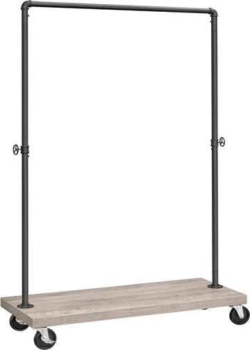 FurnStar - Kledingrek - kledinghangers - Clothes Rack on Wheels - Engineered Wood Alloy Steel - 103,5 x 40 x 162 cm - Grijs / Zwart.