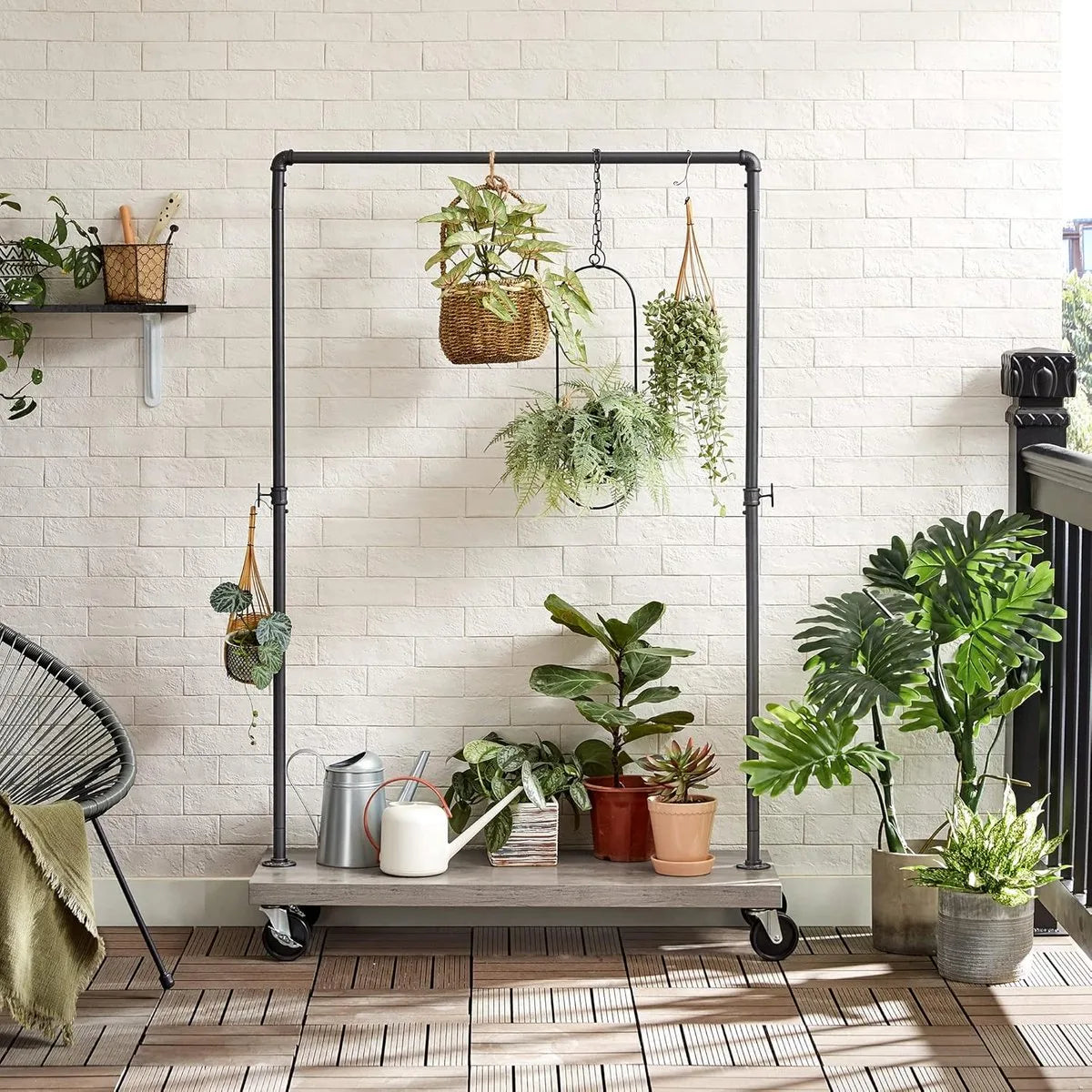 FurnStar - Kledingrek - kledinghangers - Clothes Rack on Wheels - Engineered Wood Alloy Steel - 103,5 x 40 x 162 cm - Grijs / Zwart.