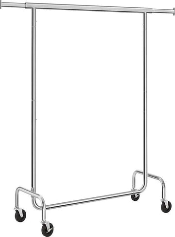 FurnStar - Kledingrek - Kledingrek op wieltjes - Metaal - Zilver - 160 x 110 x 45 cm