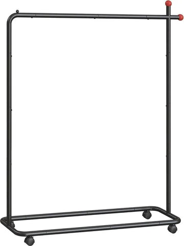 FurnStar Kledingrek op wieltjes - Kapstok - 155 x 103 x 39 cm - Metaal - Zwart
