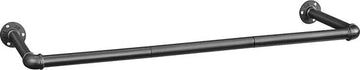 FurnStar kledingstang voor aan de muur - 92 x 30 x 7,5 cm - Zwart - Metaal