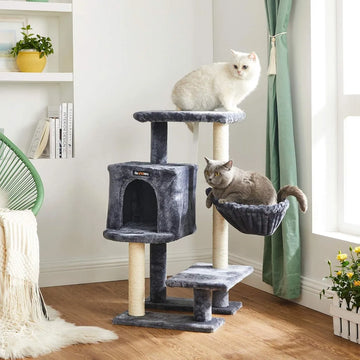 FurnStar - Krabpaal - Klein Kattenappartement 84 cm - Kattentoren - Grijs