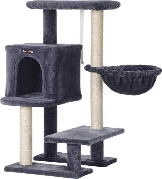 FurnStar - Krabpaal - Klein Kattenappartement 84 cm - Kattentoren - Grijs