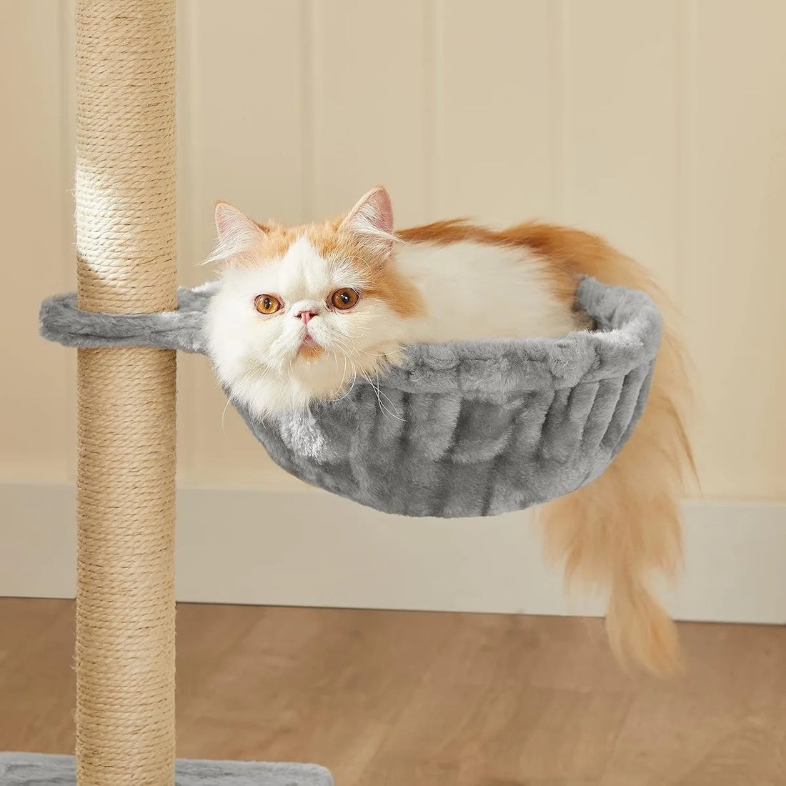FurnStar - Krabpaal - Klein Kattenappartement 84 cm - Kattentoren - Lichtgrijs