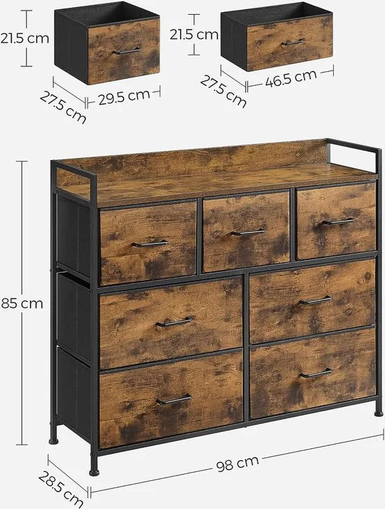 FurnStar - Ladekast - Commode - 98x28.5x85cm - Bruin