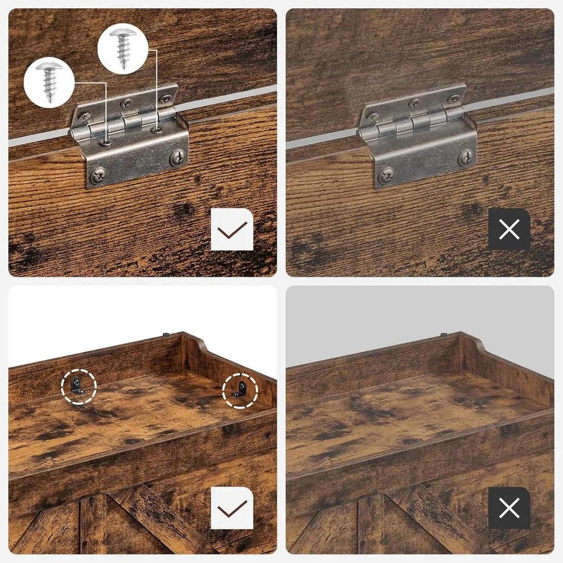 Furnstar Opbergbank – Opbergdoos & Schoenenbank – 100 x 40 x 46 cm – Voor Hal, Slaapkamer & Woonkamer – Rustiek Bruin