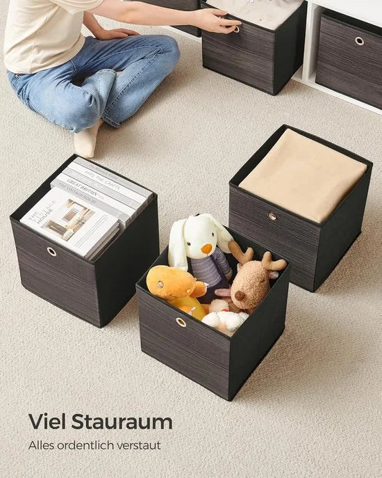 FurnStar - Opbergdoos - Set van 6 - Opbergdozen - Vliesstof - Vouwdoos - 30 x 30 x 30 cm - Stoffen Doos - Voor Kubusplank - Organizer voor Kleding - Mistgrijs – 30 x 30 x 30cm