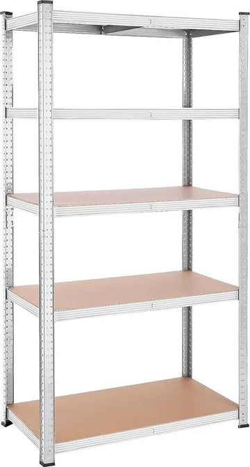 FurnStar - Opbergrek - 5 Planken - Monteren zonder schroeven - 875 kg - 200x100x50cm - Grijs