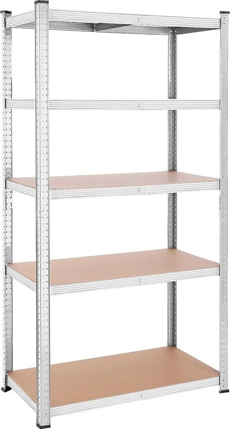 FurnStar - Opbergrek - 5 Planken - Monteren zonder schroeven - 875 kg - 200x100x50cm - Grijs