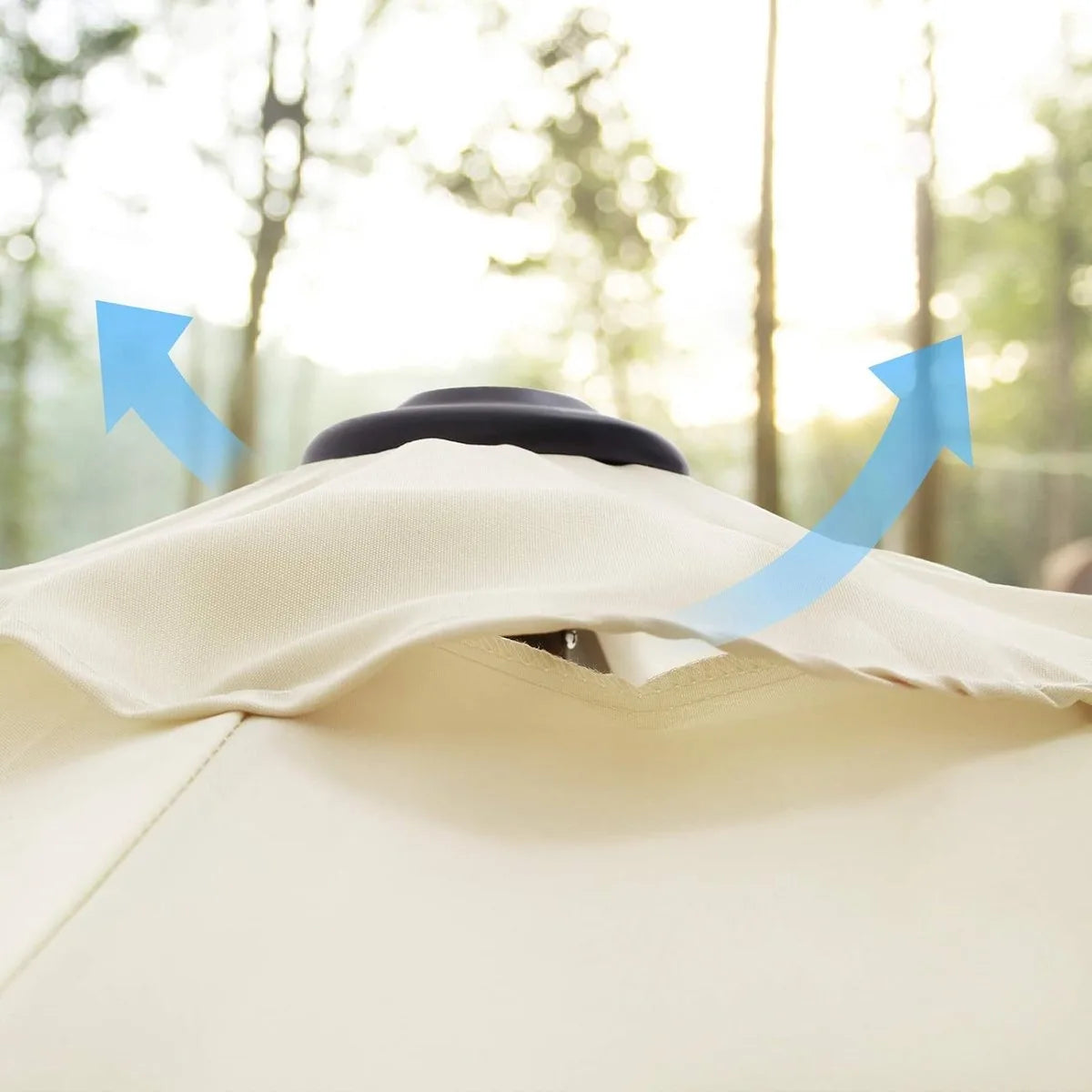 FurnStar - Parasol 210 cm - UPF 50+ - Strandscherm - Aan beide zijden 30° knikbaar - Zonwering - Met zwengel om te openen/sluiten - Voor terras, balkon, zwembad - Beige