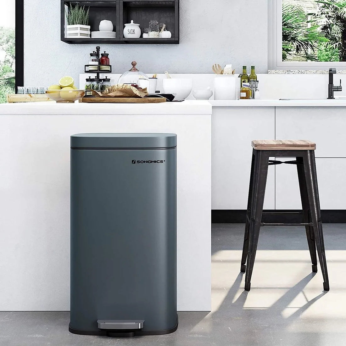 FurnStar - Pedaalemmer 30 Liter – Soft Close – Kunststof Binnenemmer – Geurcontrole – Smoky Grey