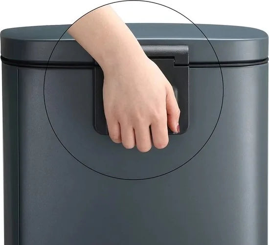 FurnStar - Pedaalemmer 30 Liter – Soft Close – Kunststof Binnenemmer – Geurcontrole – Smoky Grey