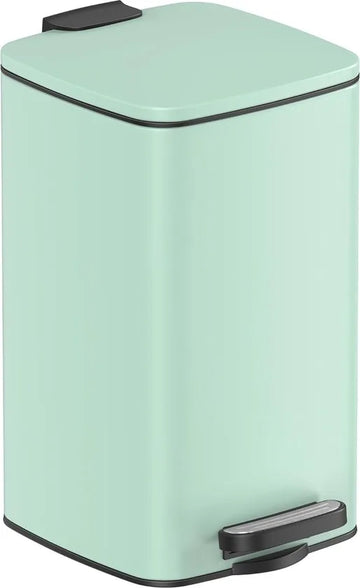 FurnStar - Pedaalemmer - Badkameremmer - Kleine afvalbak van 8 liter - Toiletemmer met pedaal voor kleine ruimtes - Soft-close deksel - Staal - groen