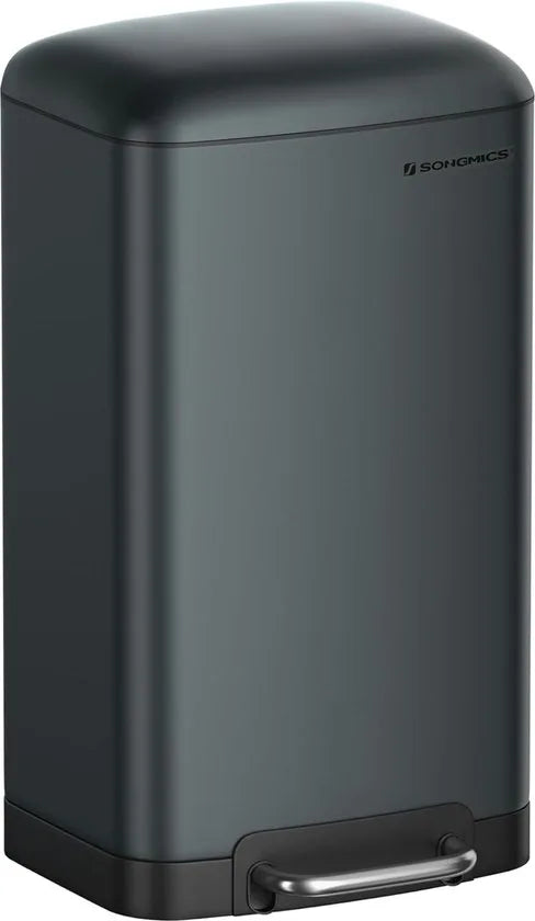 FurnStar - Pedaalemmer - Keuken Vuilnisbak van 30 liter (8 gallon) - Stalen pedaalemmer met deksel en binnenemmer - Soft Close - Groenachtig grijs