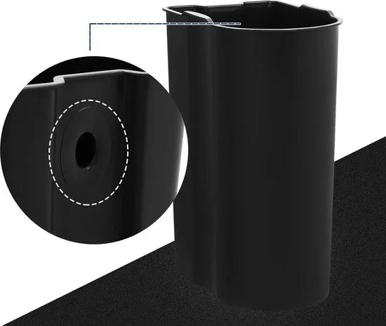 FurnStar - Pedaalemmer - Prullenbak Cosmetische kan van staal - 10 liter - Smalle pedaalemmer met binnenemmer - voor badkamer - Soft Close - Inbouwbak - Zilver