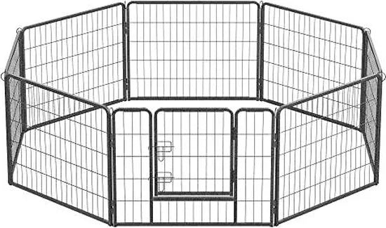 FurnStar - Puppy Run - Hondenren Buiten - 8 Roosters Elk 77 x 60 cm - Grijs