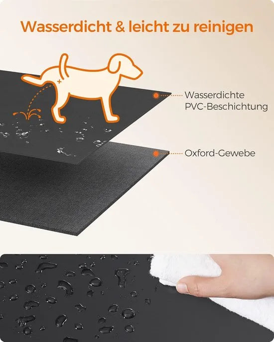 FurnStar - Puppyren Oxford-weefsel - Achthoekig - Hondenkooi M - 72 x 72 x 43 cm - Frame van pvc-buizen - Ademend net - Met zijvak - Duifgrijs-Leigrijs