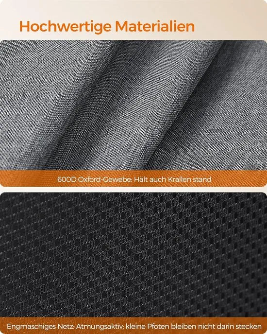 FurnStar - Puppyren Oxford-weefsel - Achthoekig - Hondenkooi M - 72 x 72 x 43 cm - Frame van pvc-buizen - Ademend net - Met zijvak - Duifgrijs-Leigrijs