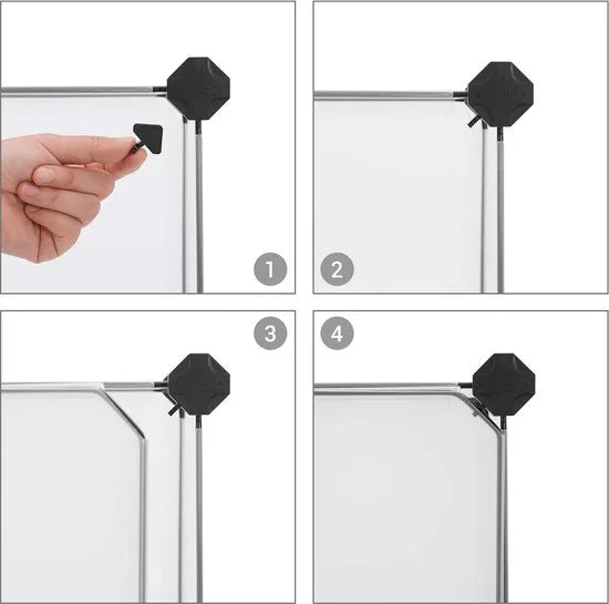 FurnStar - Reksysteem - schoenenrek - set van 12 kubussen - kledingkast van kunststof - met deuren - steekrek - opslag van kleding - schoenen en boeken - eenvoudige montage - wit