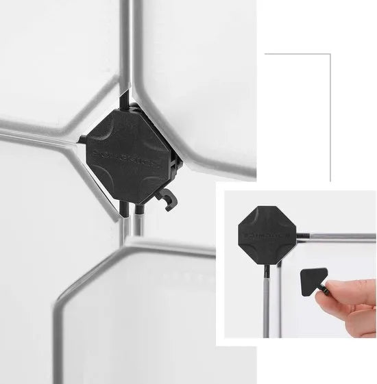 FurnStar - Reksysteem - schoenenrek - set van 12 kubussen - kledingkast van kunststof - met deuren - steekrek - opslag van kleding - schoenen en boeken - eenvoudige montage - wit