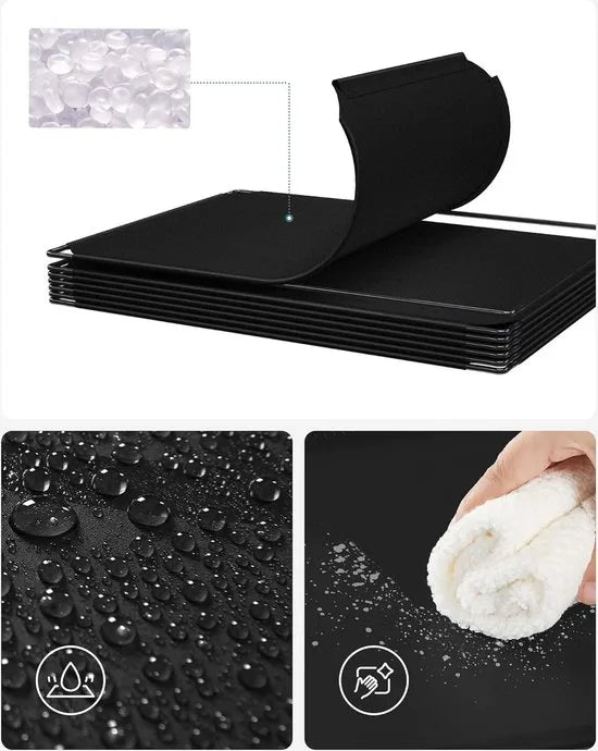 FurnStar - Reksysteem - schoenenrek - set van 16 kubussen - kledingkast van kunststof - met deuren - steekrek - opslag van kleding - schoenen en boeken - eenvoudige montage - zwart