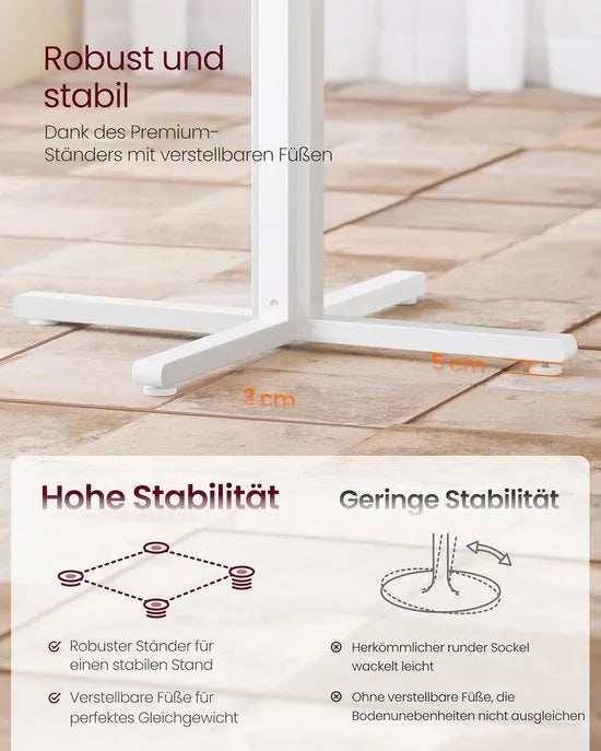 Furnstar Ronde Eettafel 80 cm – Eetkamertafel voor 2-4 Personen – Landelijke Stijl – Waterbestendig & Krasvast – Wit