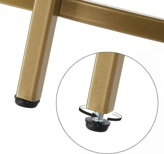 FurnStar Ronde Salontafel – Gehard Glas – Modern Design- Bijzettafel - 84x84x45.5cm – Goud